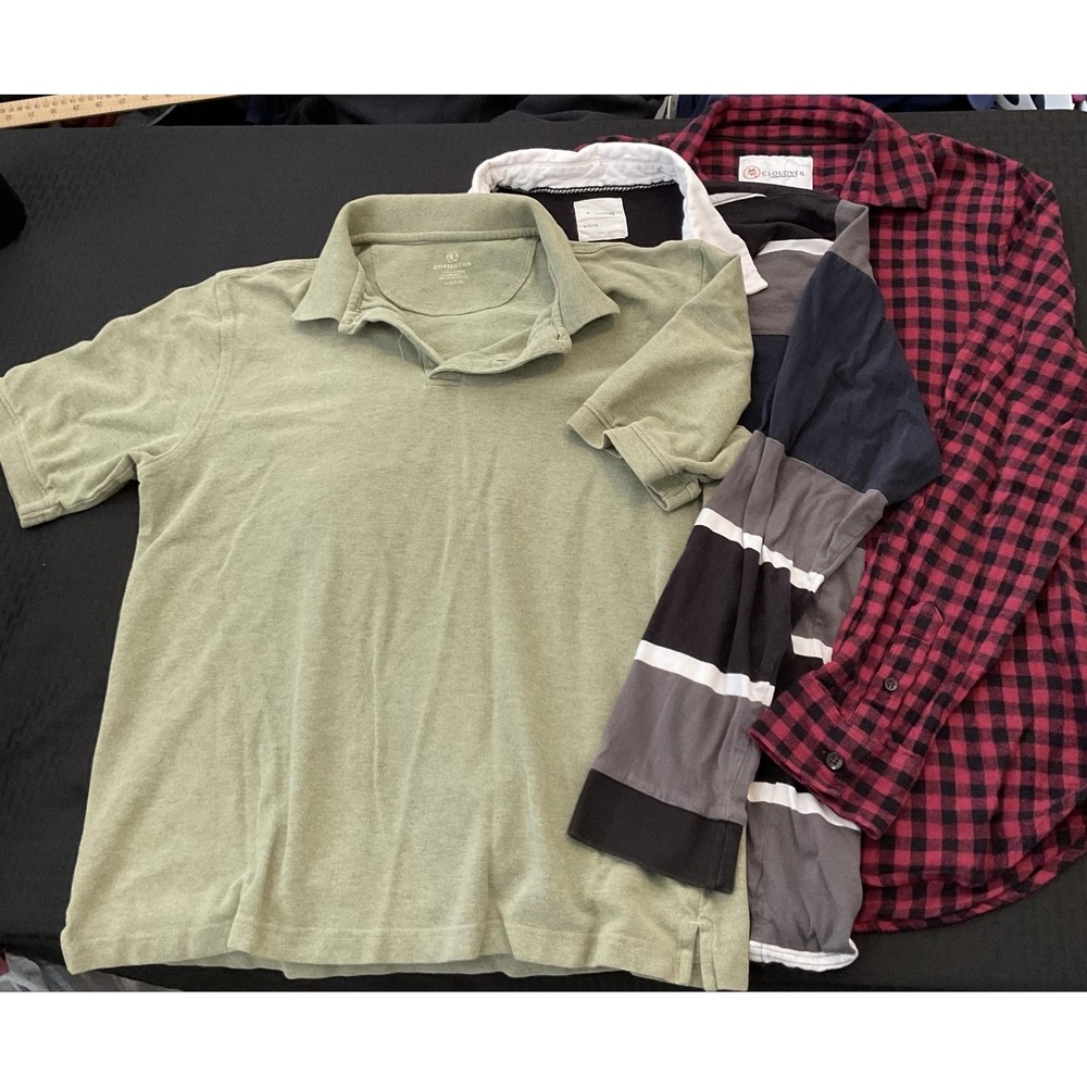Mixed Brand Mens Collared Shirts Medium Mixed Color Knit Casual Lot of 3